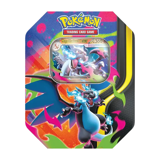 Pokémon trading card game packaging with a colorful design and Pokémon character on a white background
