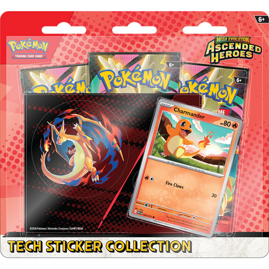 Pokémon TCG Ascended Heroes ME03 3-pack blister met drie booster packs en de Charmander promo-kaart