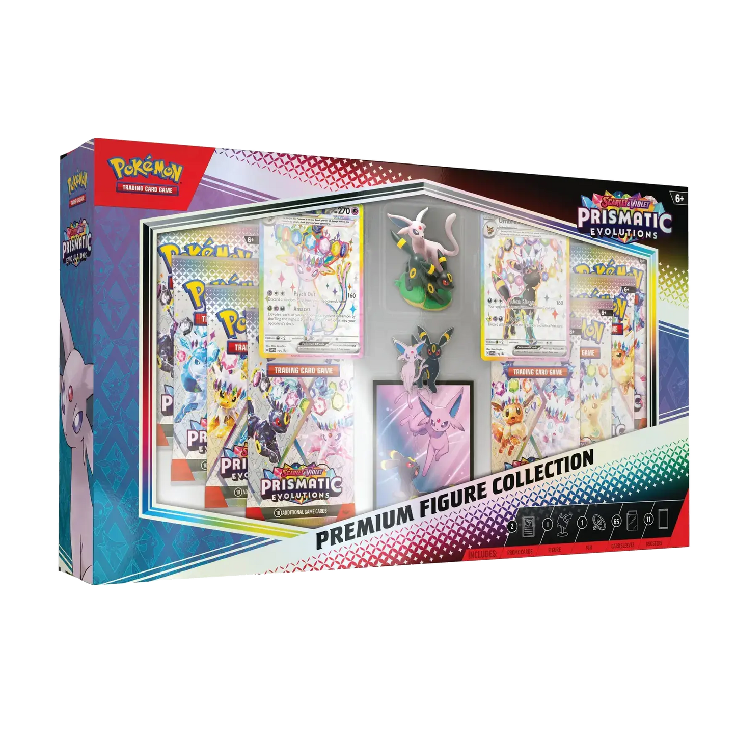 Pokémon Prismatic Evolution Premium Figure Collection packaging on a white background