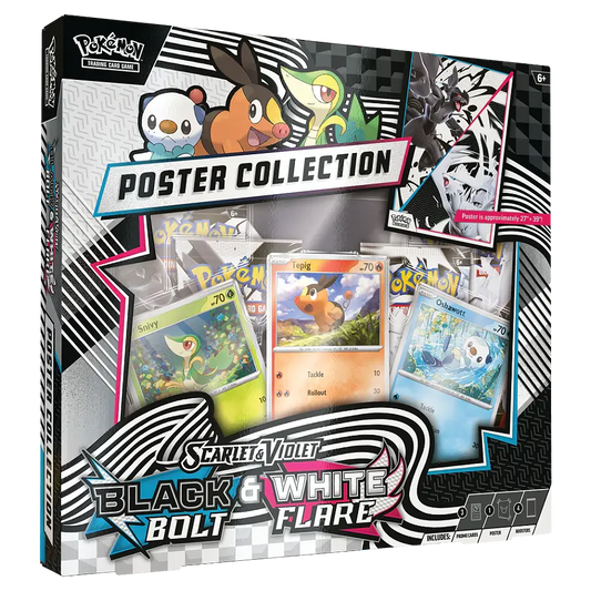 Pokémon poster collection packaging with various Pokémon characters and text.