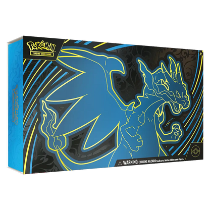 Pokémon trading card game box with dragon design on a white background
