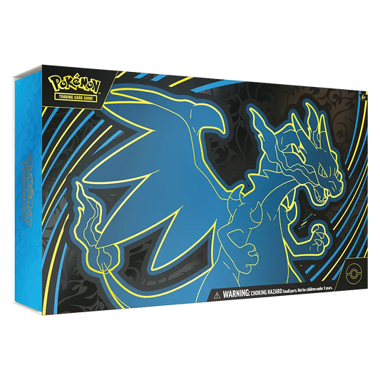 Pokémon trading card game box with dragon design on a white background