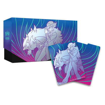 Card game box with character illustration on a white background