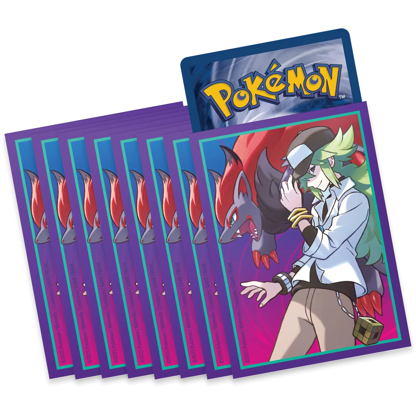 Pokémon trading card packs with a character holding a Pokéball on a white background