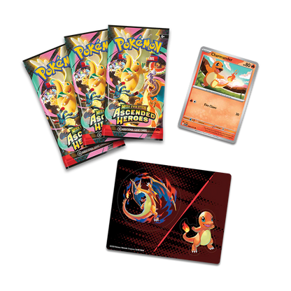 Pokémon TCG Ascended Heroes ME03 3-pack blister met drie booster packs en de Charmander promo-kaart