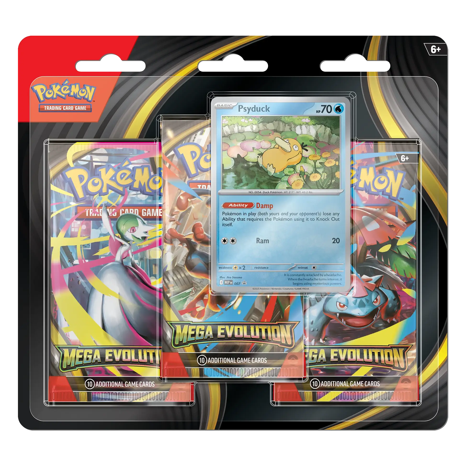 Pokémon trading card game packaging with cards and booster packs.