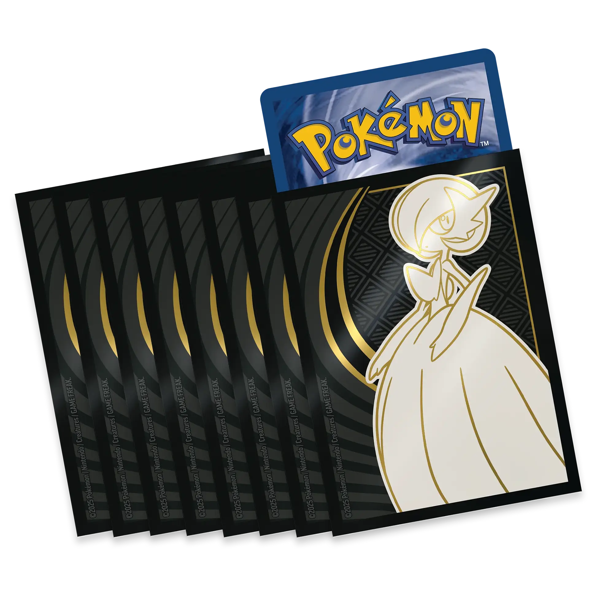 Pokémon card with a character design on a black card backer