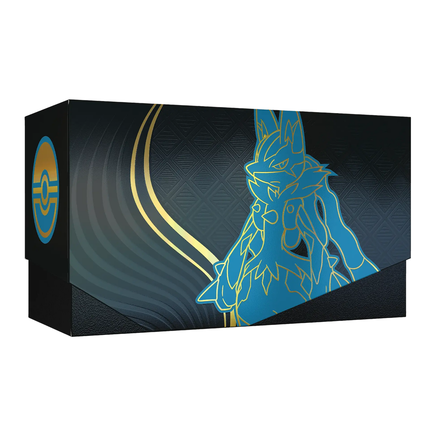 Product packaging with a stylized dragon design and a logo on a dark background