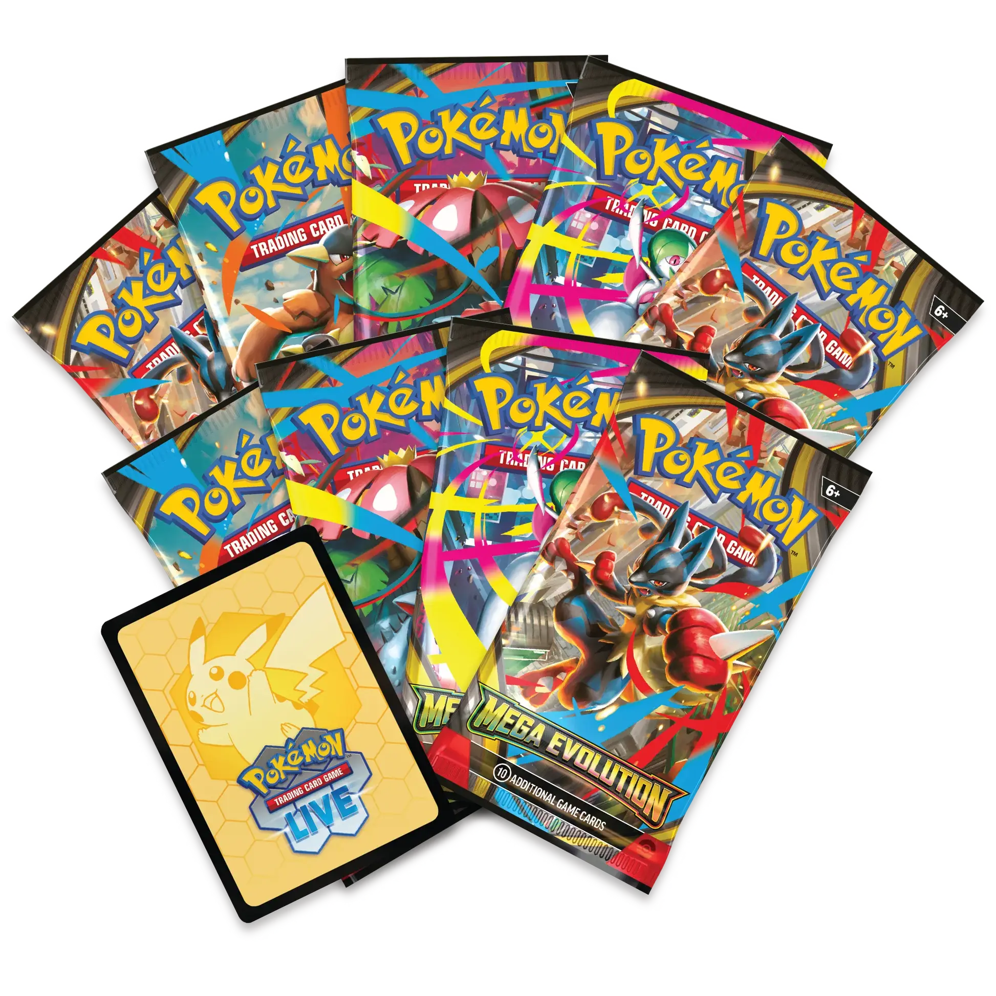 Collection of Pokémon trading cards on a white background