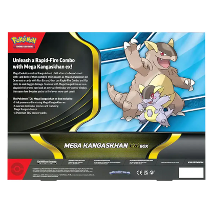 Pokémon Mega Kangaskhan ex box packaging with character illustration on a white background