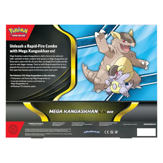 Pokémon Mega Kangaskhan ex box packaging with character illustration on a white background