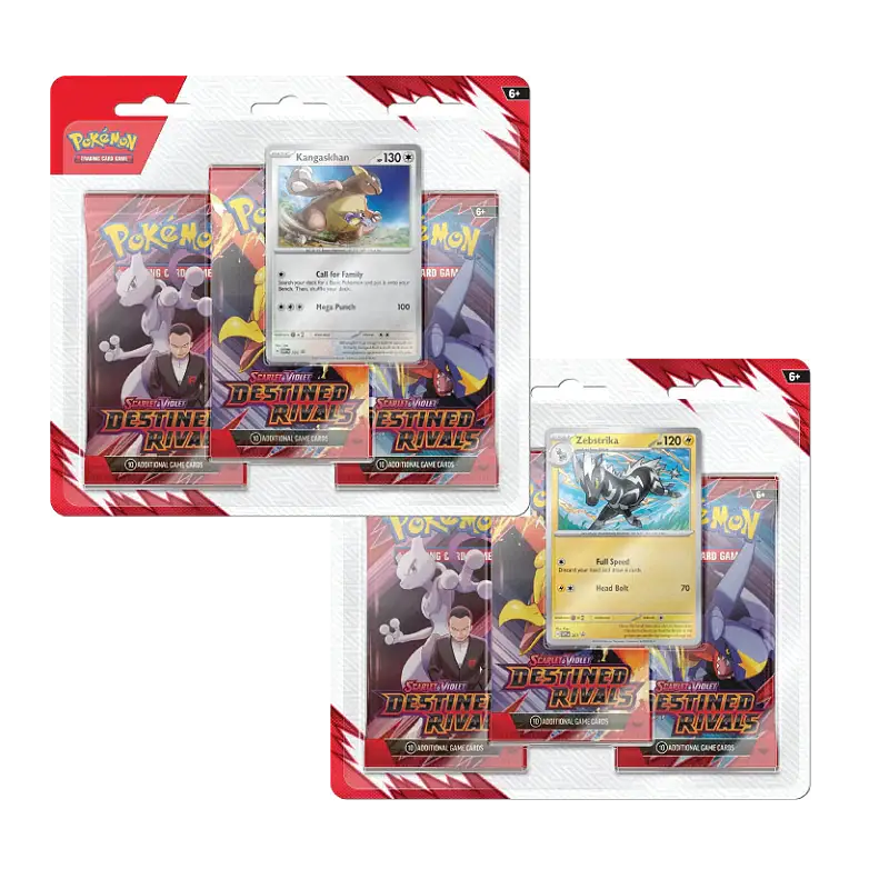 Pokémon trading card game packs with cards and packaging on a white background