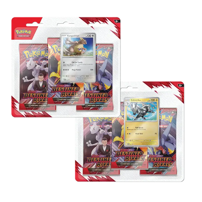 Pokémon trading card game packs with cards and packaging on a white background