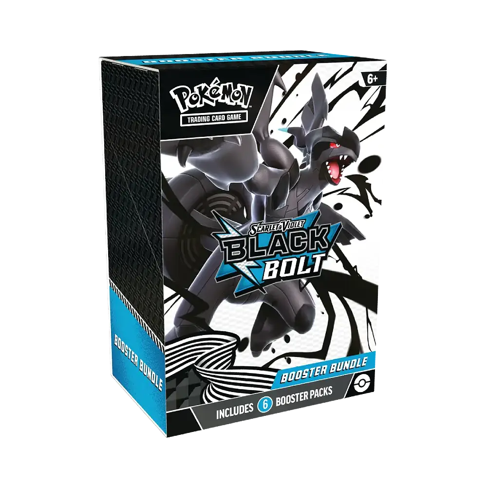 Pokémon Trading Card Game booster bundle packaging featuring Black Bolt.