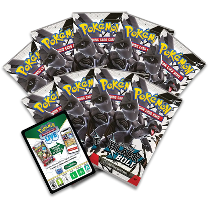 Pokémon trading card game packs with a promotional card on a white background