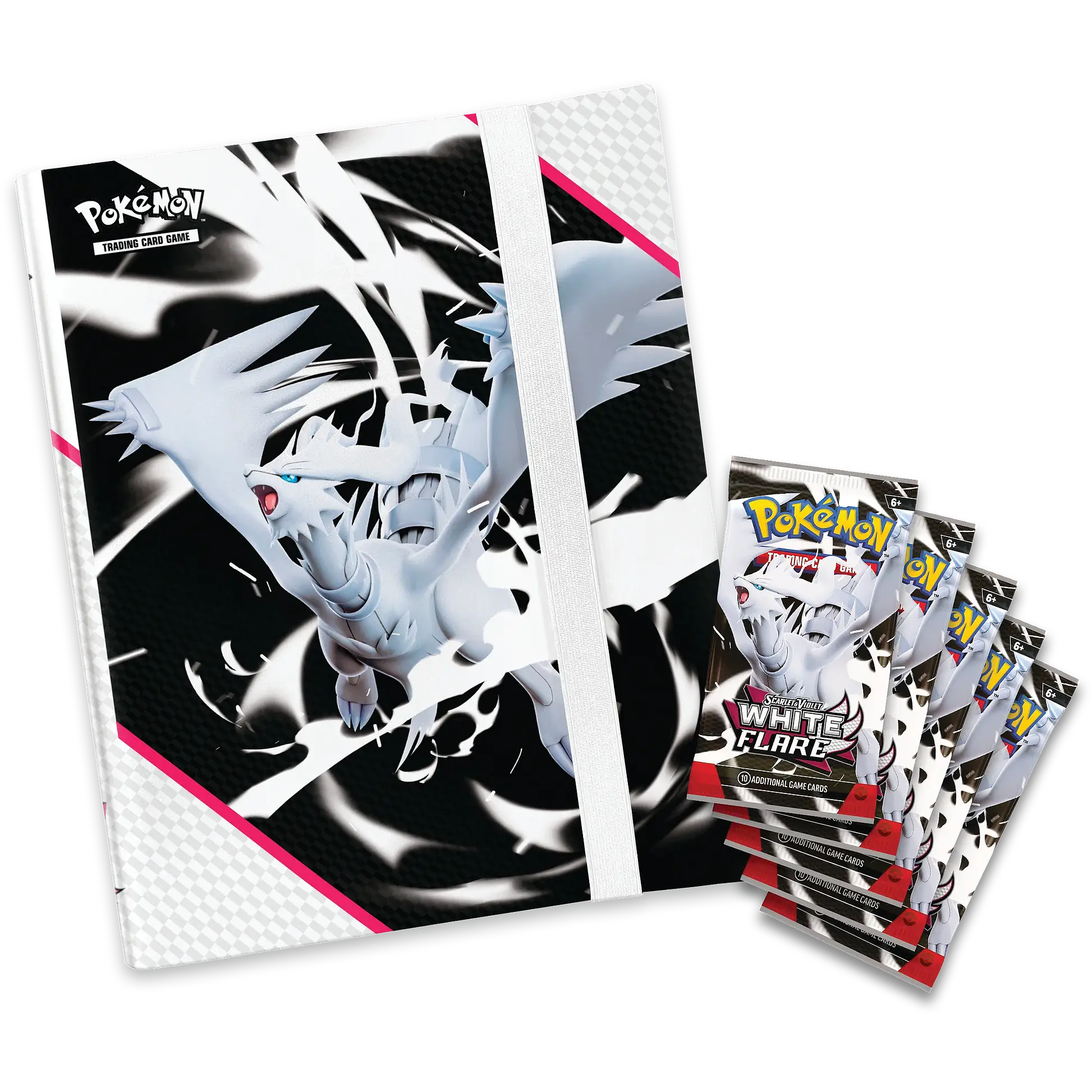 Pokémon trading card game packs featuring a white dragon-like creature