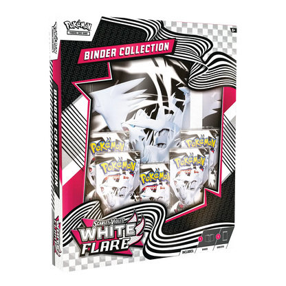 Pokémon trading card game binder collection with white flare design on a transparent background