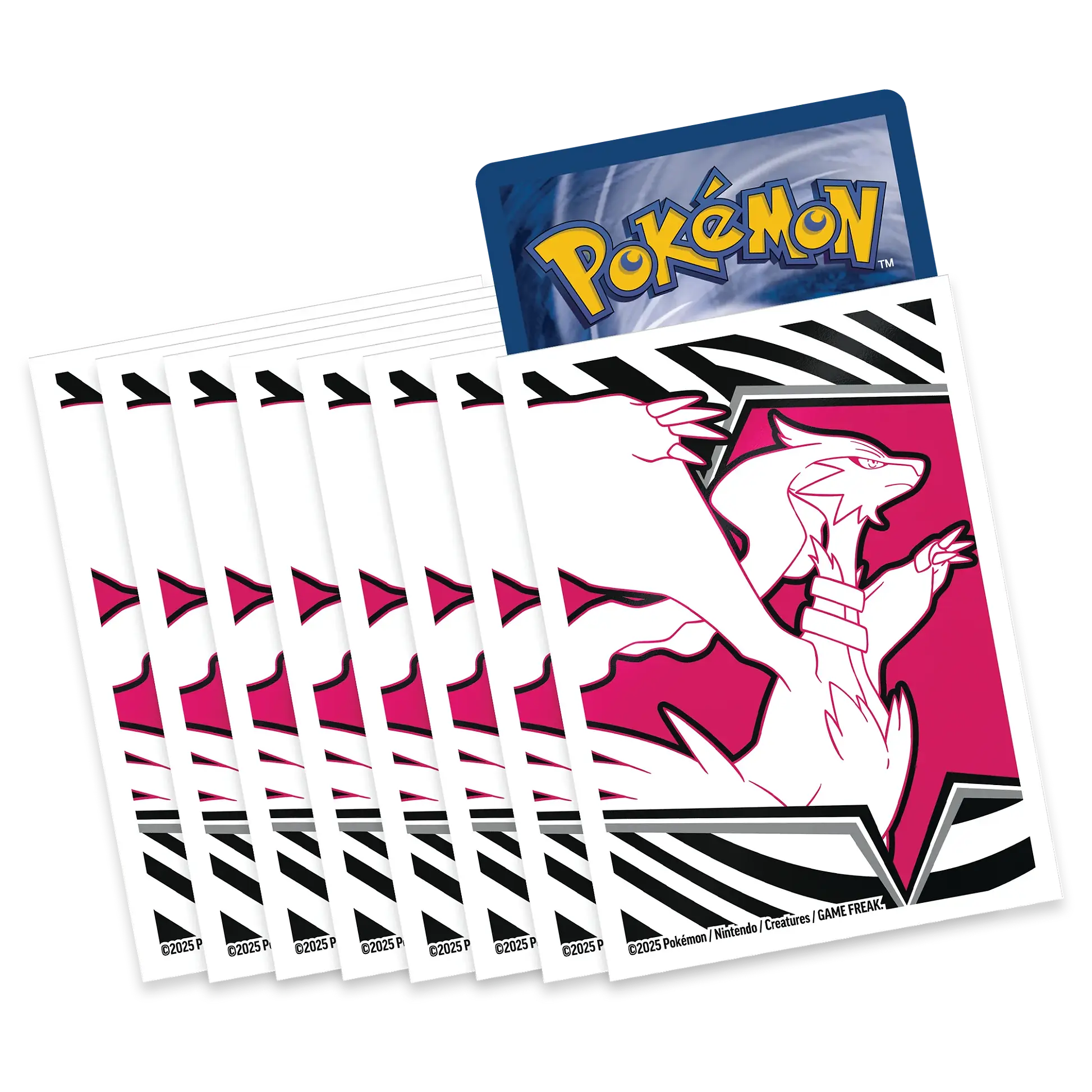 Set of Pokémon trading cards featuring a character with pink and black design.